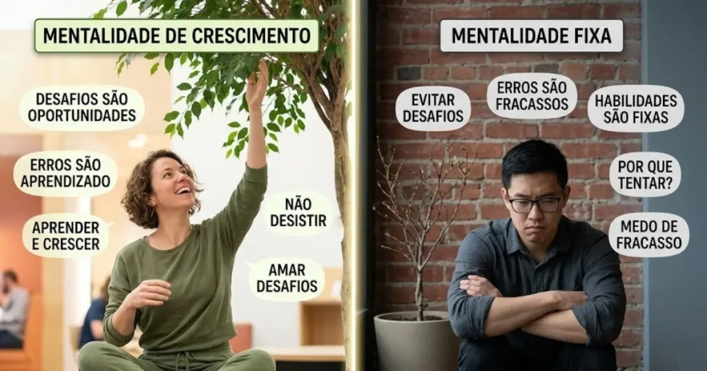 Mentalidade de crescimento: O que é, Como funciona e por que muda tudo na sua vida 2 mentalidade fixa