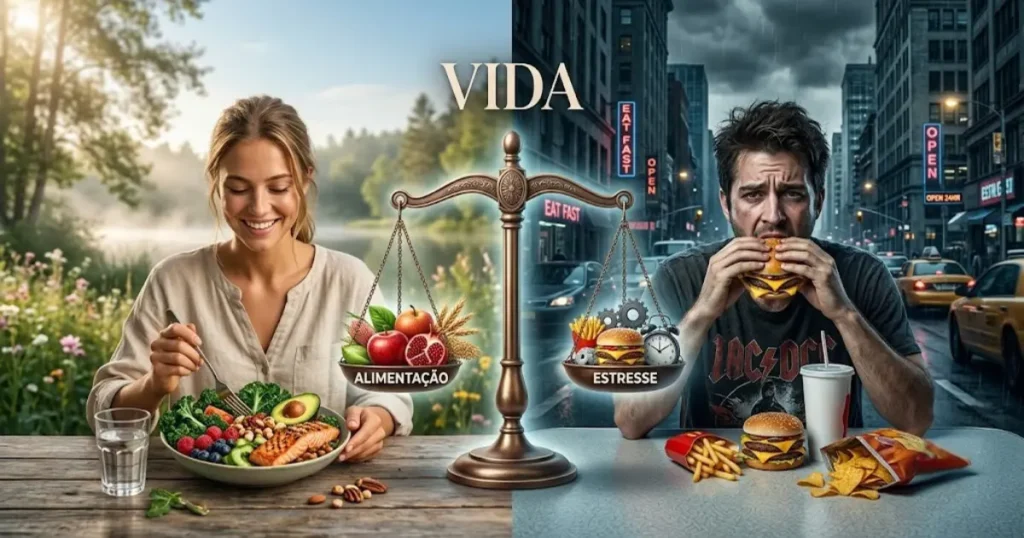 alimentação e estresse